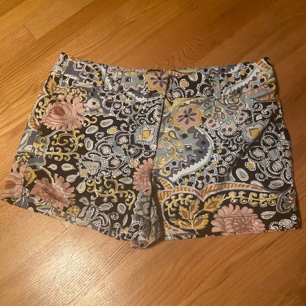 LOFT multi color paisley print shorts